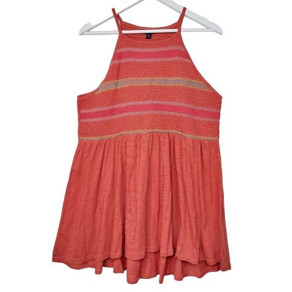 Torrid Super Soft Smocked High Neck Babydoll Top, Color Hot Sauce, Size 2X - Picture 1 of 6